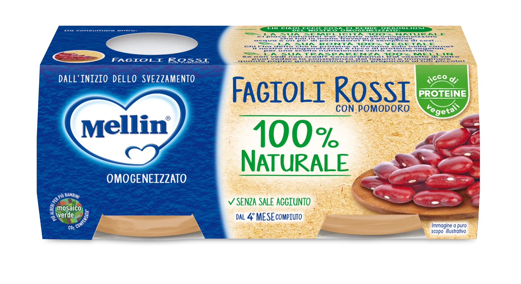 Mellin Omogenizzato Fagioli Ro 2X80 G