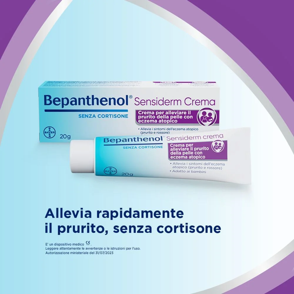 Bepanthenol Sensiderm Crema Lenitiva 20g Dermatite e Prurito