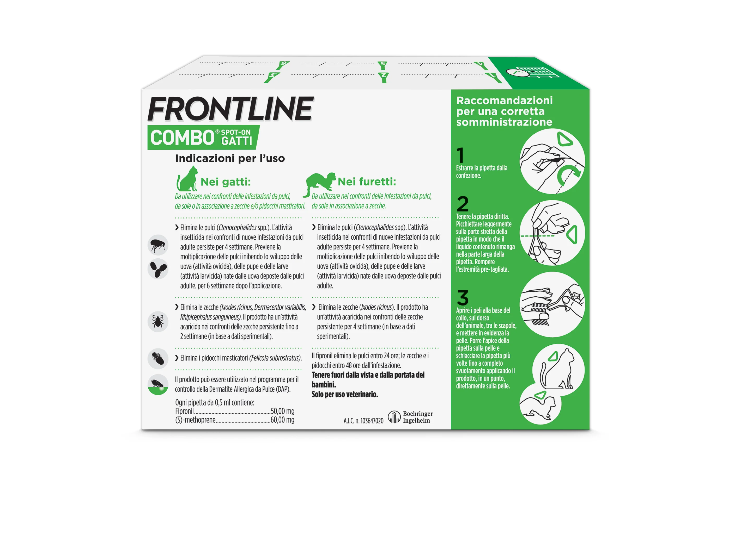 Frontline Combo Gatti X6 Antiparassitario Contro Pulci, Zecche E Pidocchi