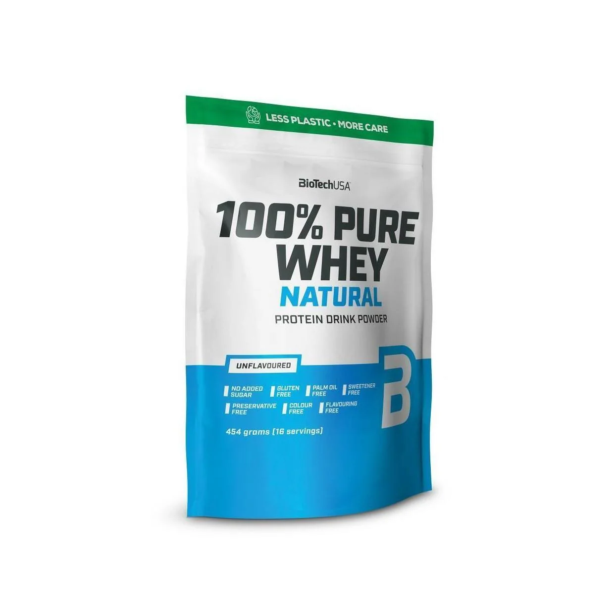 Biotechusa 100% Pure Whey Natural 454 g Massa Muscolare