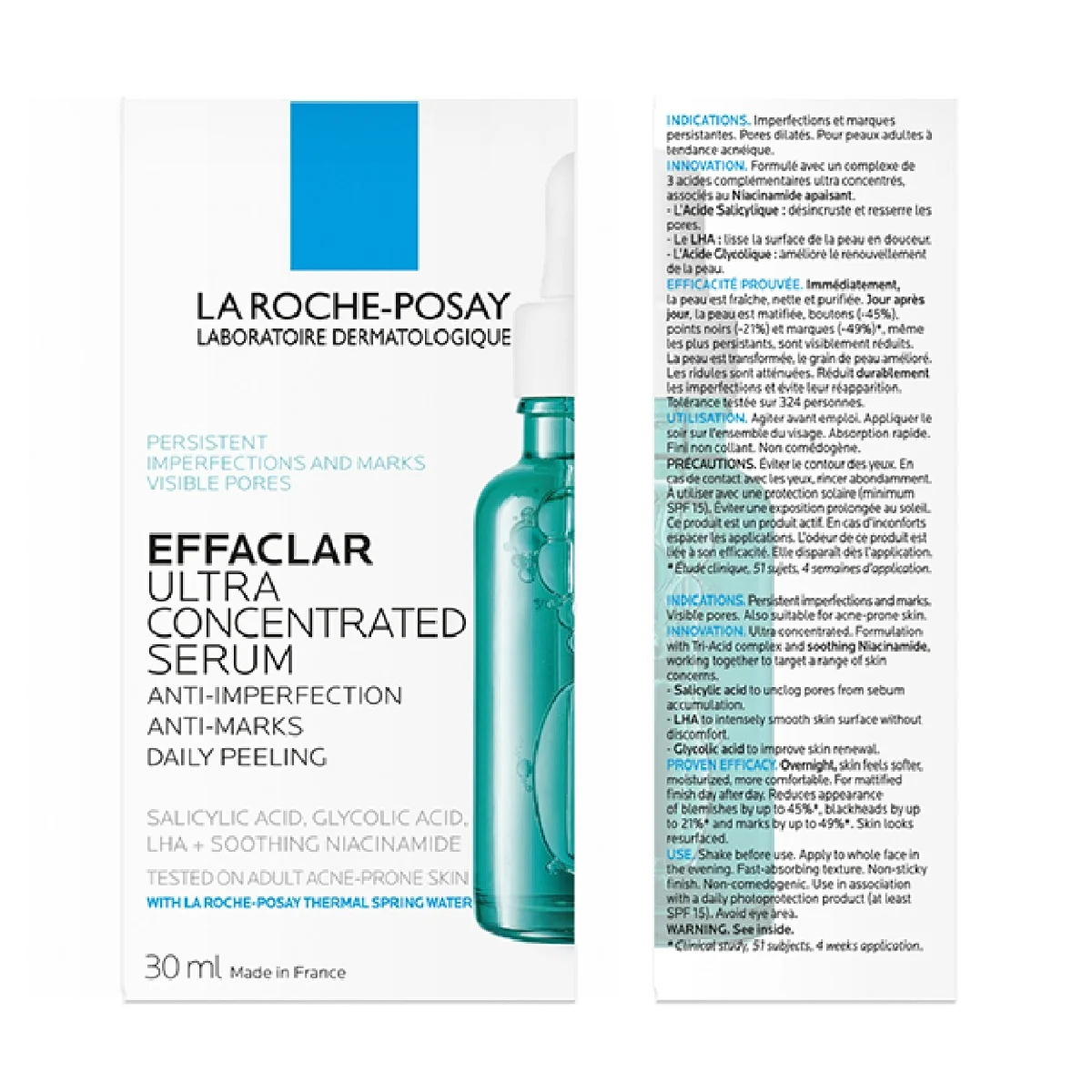 La Roche Posay Effaclar Siero Peeling Viso 30 Ml Pelle a tendenza acneica