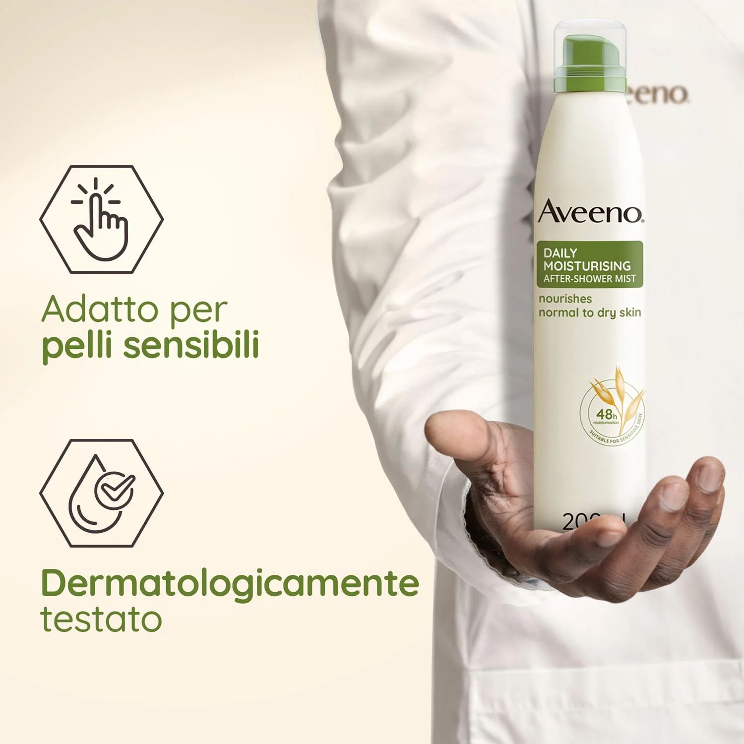 Aveeno Spray Dopo Doccia 200 Ml Pelle Secca e Sensibile
