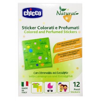 Chicco Natural Sticker Colorati E Profumati Alla Citronella Ed Eucalipto Antizanzare Bambini 12 Pezzi 