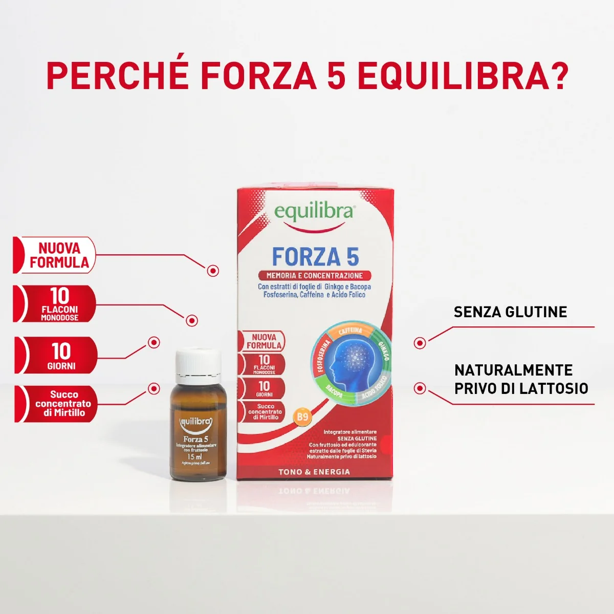 Equilibra Forza5 10 Flaconi Memoria e Concentrazione