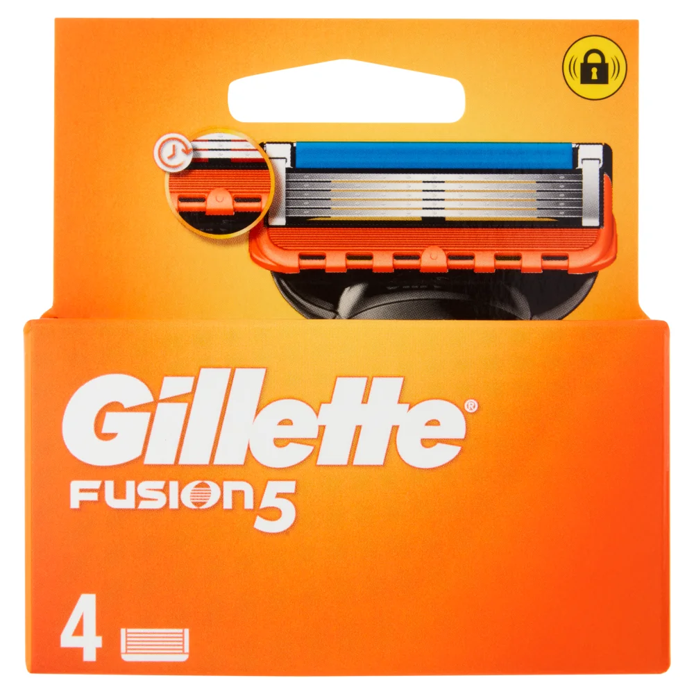 Gillette Lamette Fusion5 4 Pezzi Lamette di Ricambio per Rasoio da Uomo