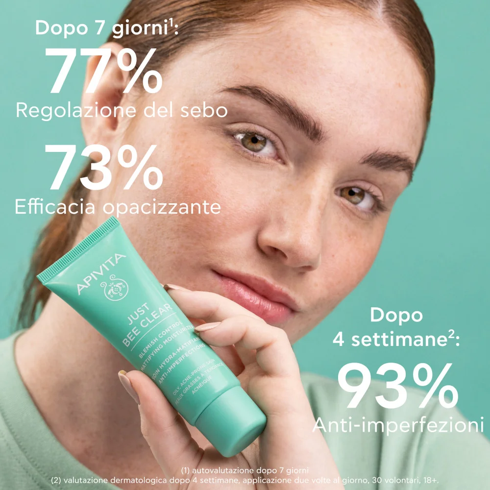 Apivita Just Bee Clear Hydra 40 ml Crema Idratante Opacizzante