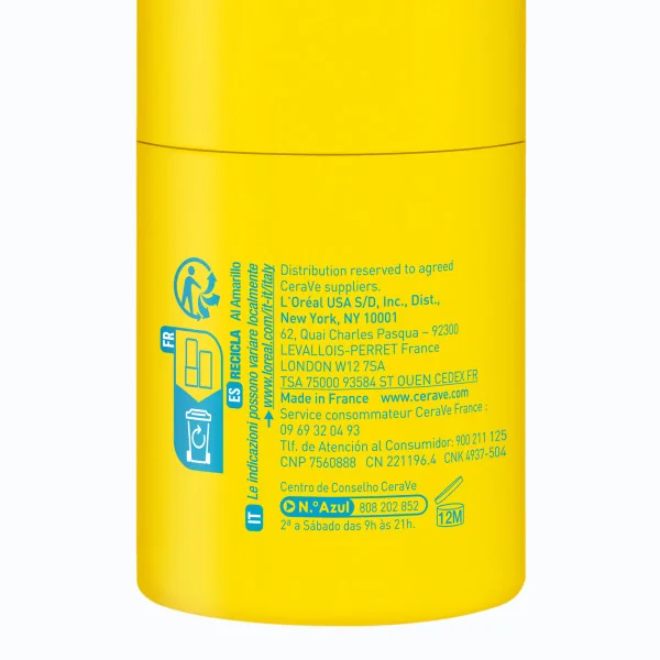 CeraVe Stick Solare Invisibile Spf 50+ 8 g Stick Solare per Viso Labbra e Aree Sensibili