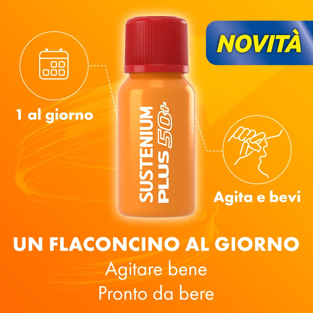 Sustenium Plus 50+ 24 Flaconcini Energia Fisica e Mentale