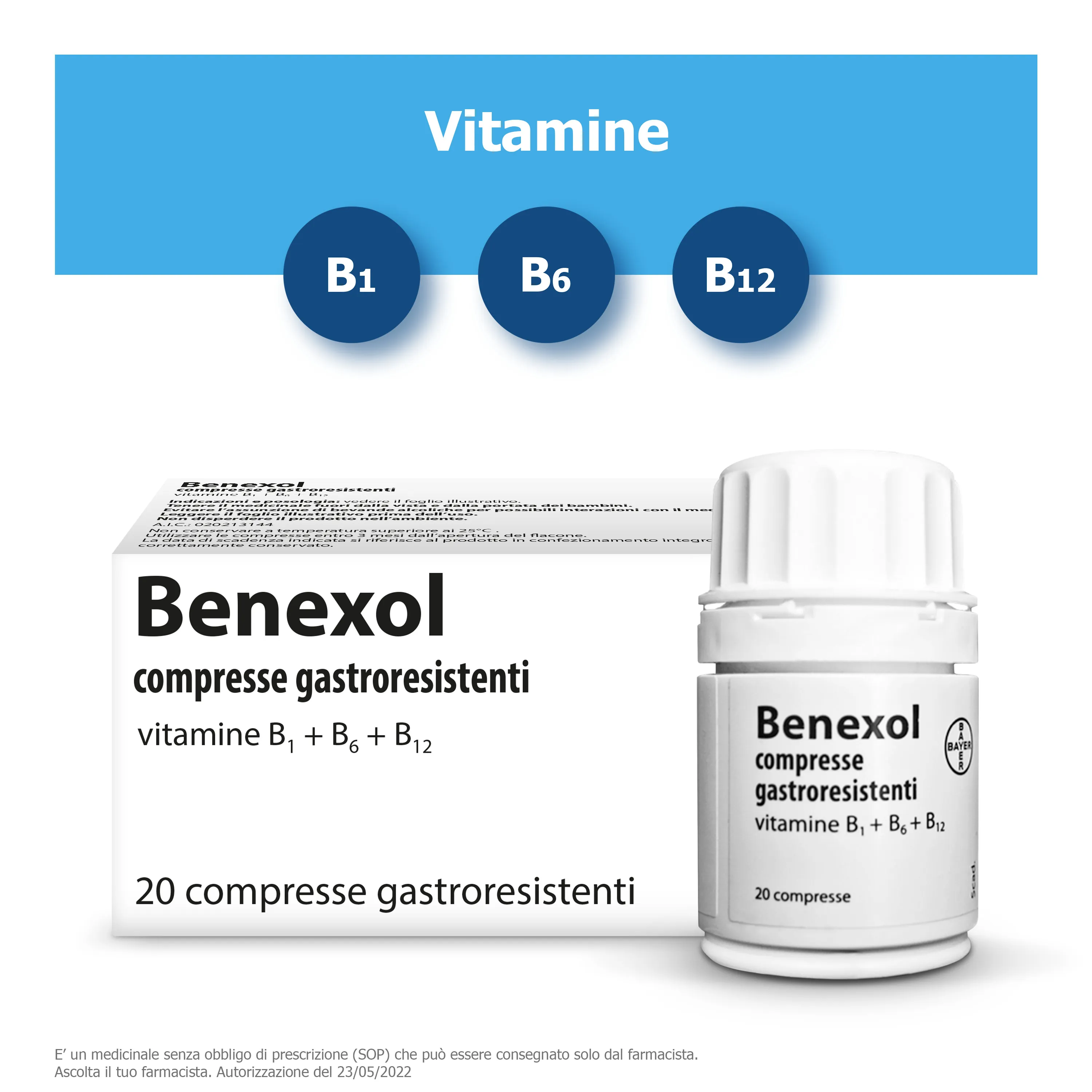 Benexol Trattamento per Carenza di Vitamine B 20 Compresse Vitamine B