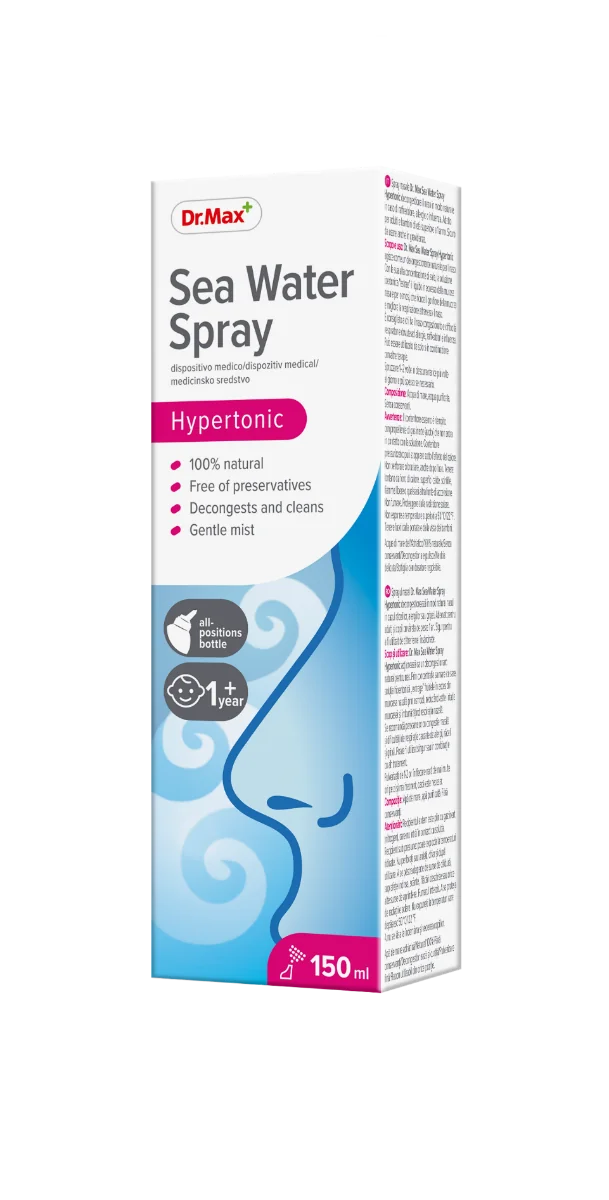 Dr. Max Spray Nasale Ipertonico per Adulti 150Ml Per Raffreddore, Influenza o Allergia