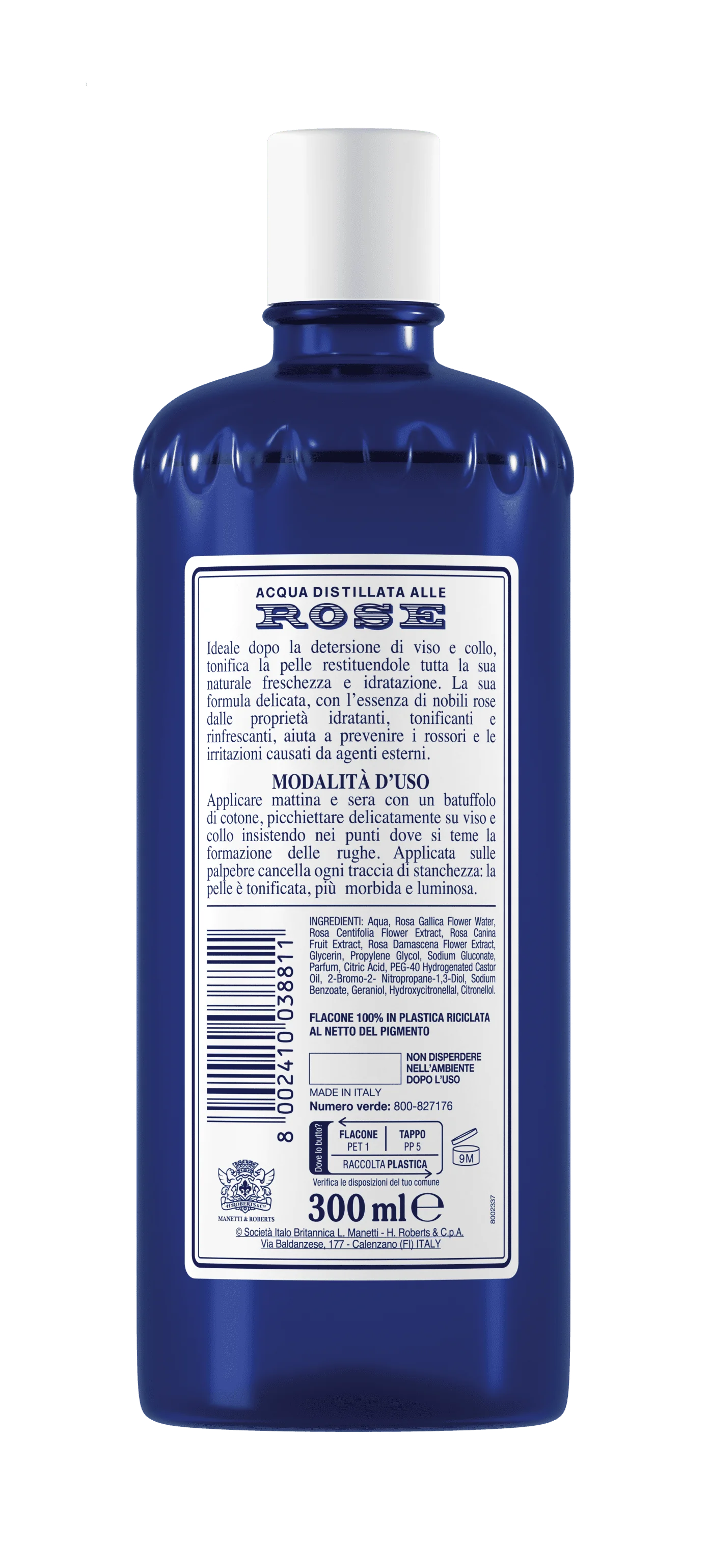 Acqua Alle Rose Tonico Viso Con Acqua Distillata Alle Rose 300 Ml