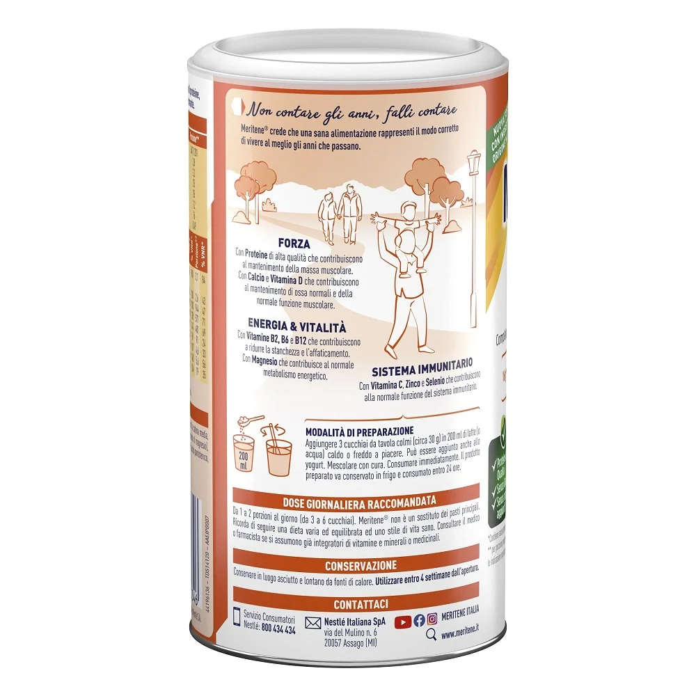 Meritene Forza e Vitalità Polvere Cioccolato 270 g Integratore Proteine Vitamine e Minerali Contro Disfagia e Malnutrizione