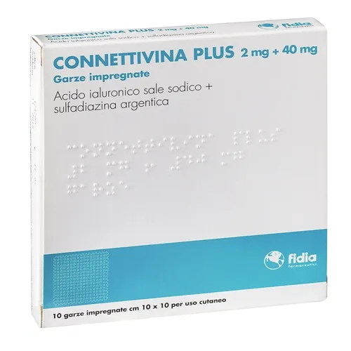 Connettivina Plus 2 mg + 40 mg 10 Garze 10x10 cm