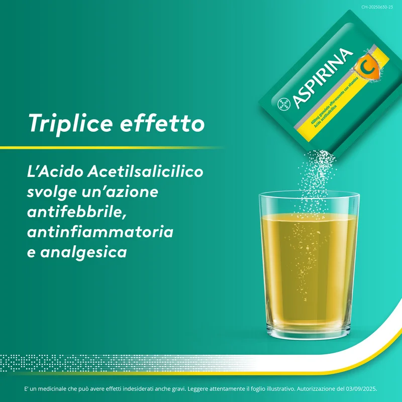 Aspirina C 10 Bustine Raffreddore Febbre e Influenza