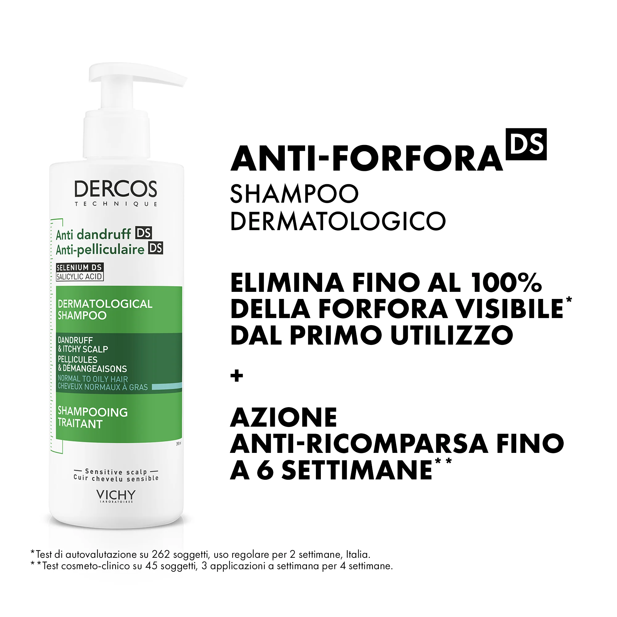 Vichy Dercos Technique 400 ml Shampoo Antiforfora per Capelli Normali e Grassi