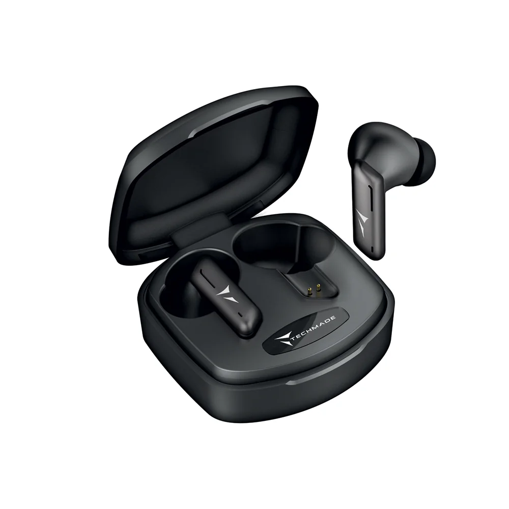 Techmade Auricolari Senza Filo Black Da Portare Sempre con Te