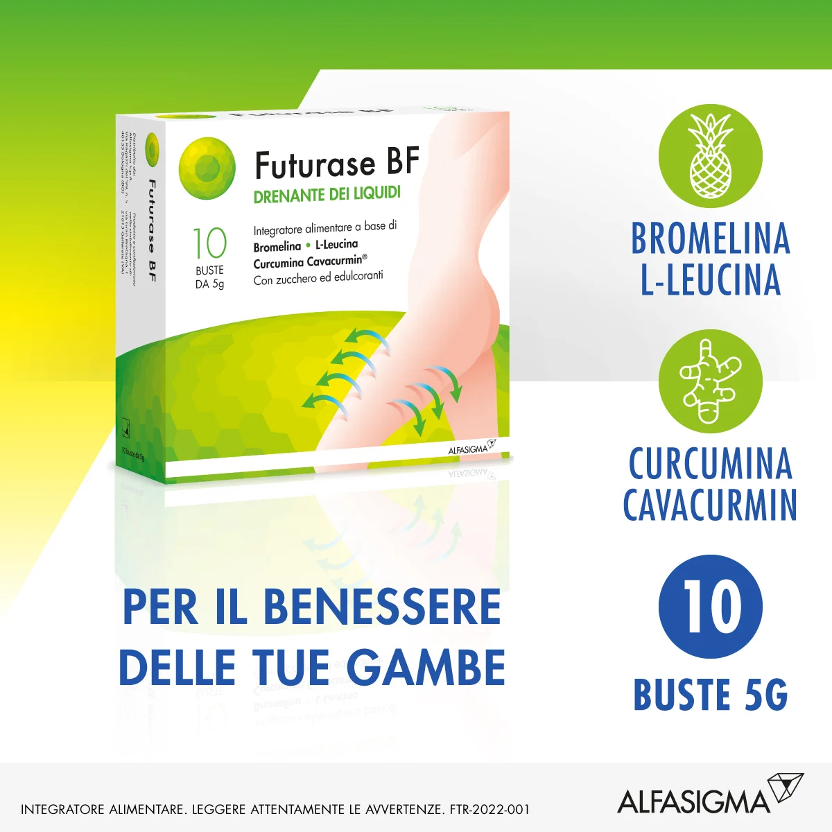 Futurase Bf 10 Bustine Supporto in caso di Edema e Gonfiore