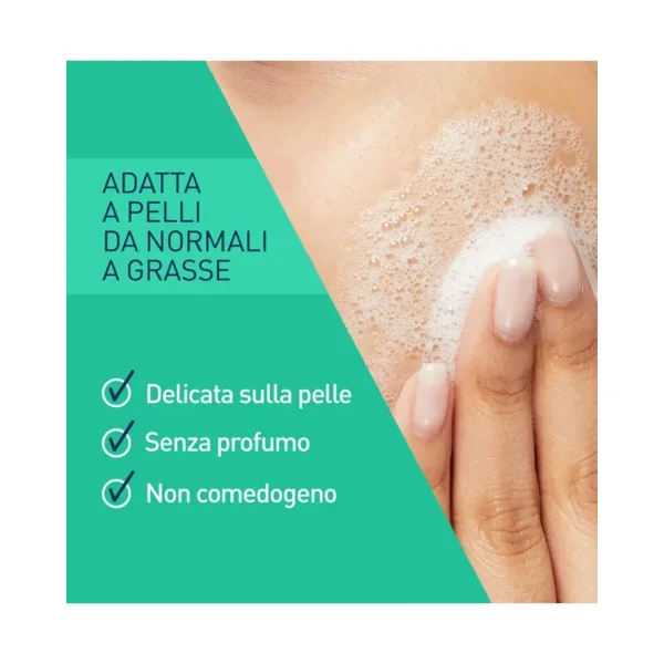 Cerave Schiuma Detergente Viso 236 Ml Detergente Viso studiato per la Pelle da normale a grassa