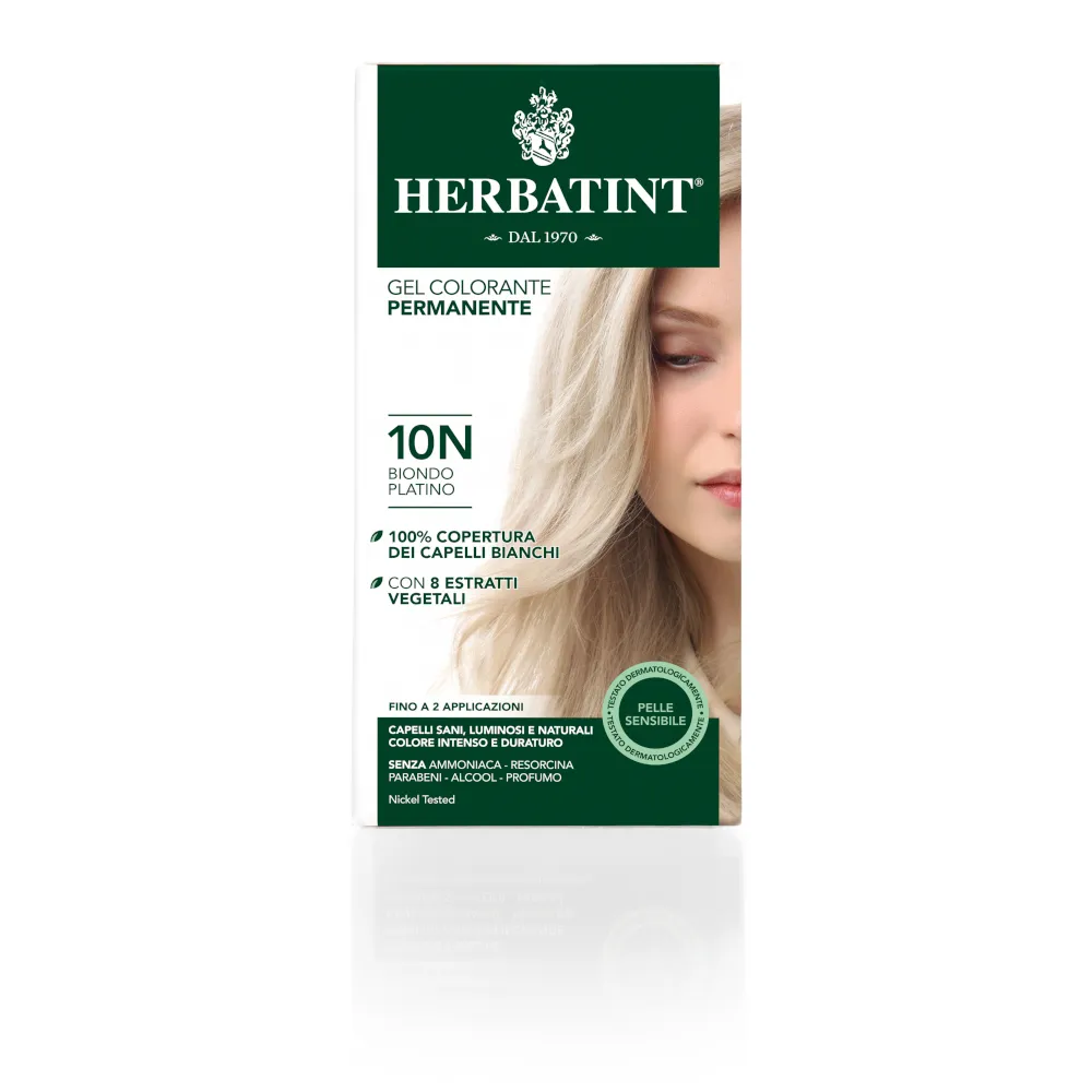Herbatint Gel Permanente 10N Biondo Platino 150 ml Tintura Capelli