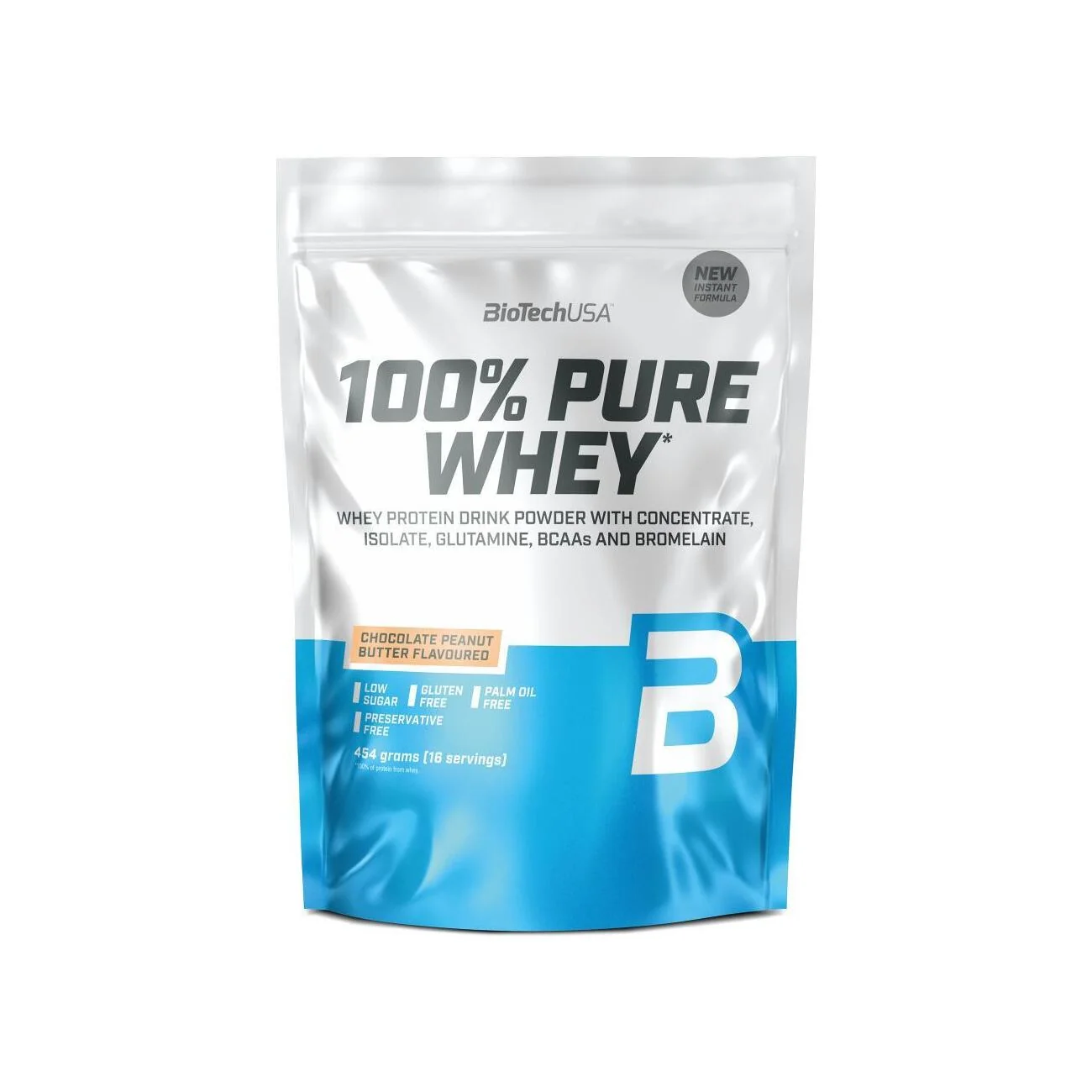 Biotechusa 100% Pure Whey Protein Drink Powder Cioccolato Burro Arachidi 454 g Massa Muscolare