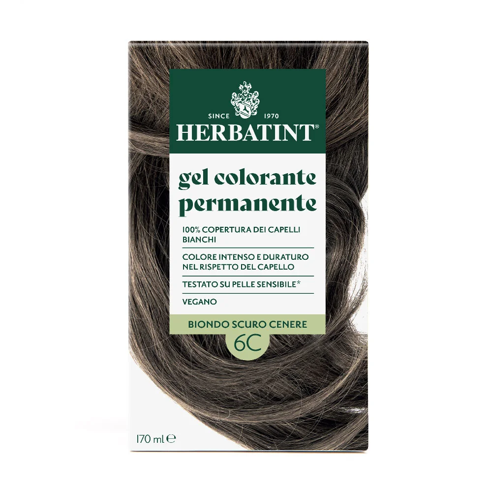 Herbatint Gel Colorante Permanente 6C Biondo Scuro Cenere 170 Ml Colore Intenso e Duraturo