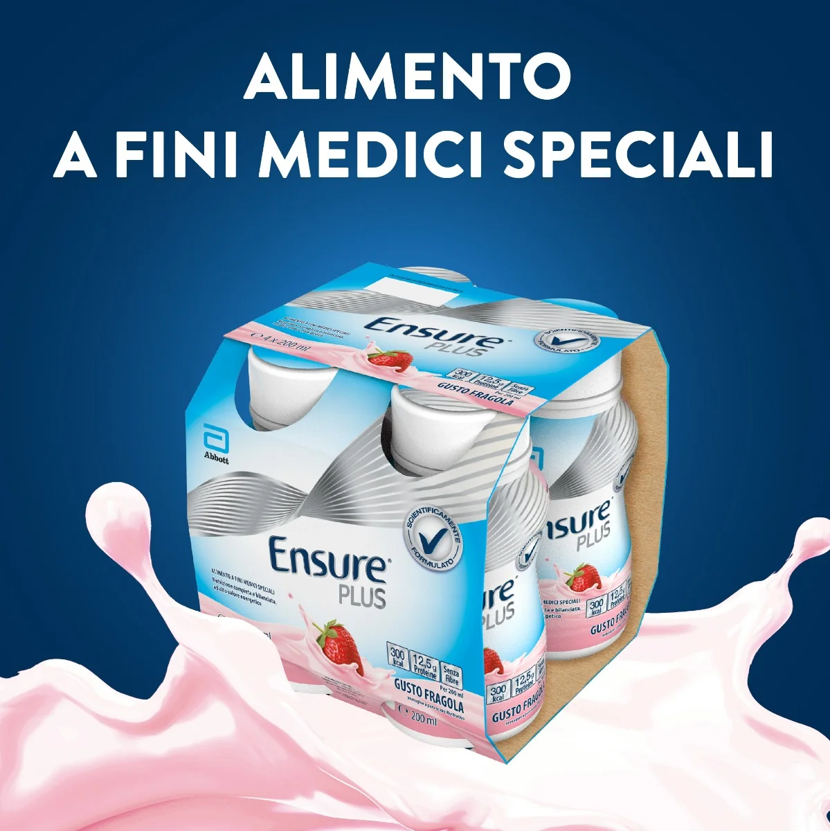 Abbott Ensure Plus Fragola 4x200ml Integratore Ipercalorico