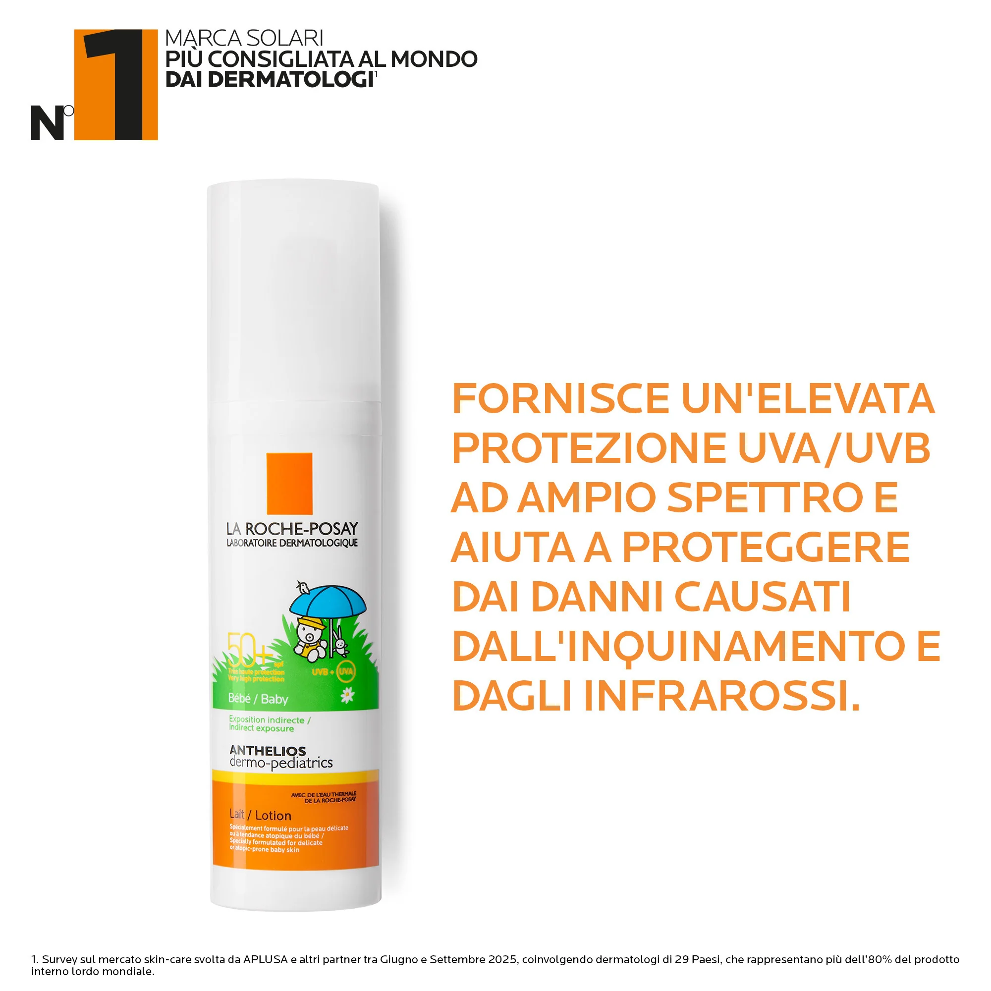 La Roche Posay Anthelios Latte Protettivo Bebè SPF50+, 50 Ml Protezione solare per neonati