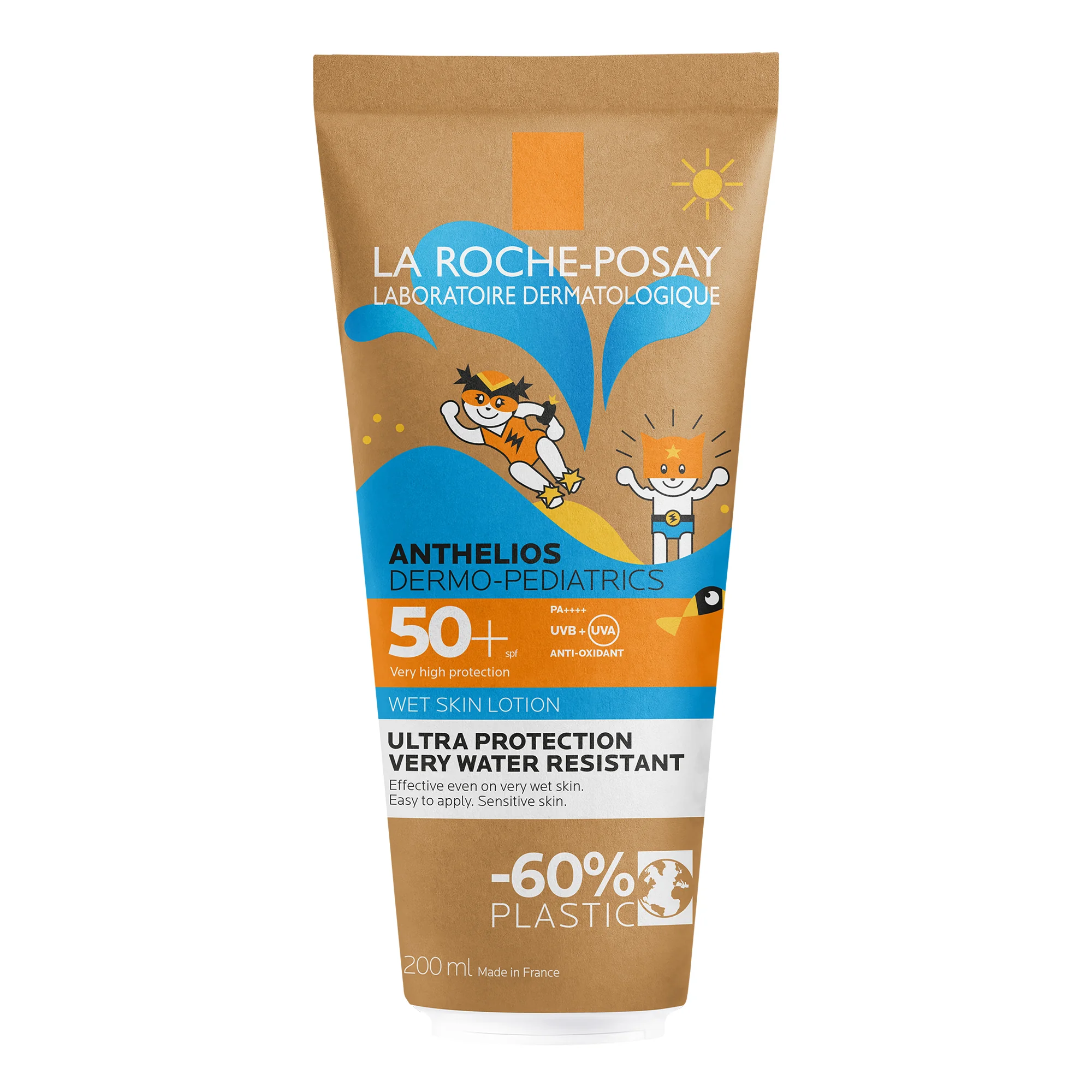 La Roche Posay Anthelios Gel Pelle Bagnata Bambino 50+ 200 ml Protezione Solare Alta