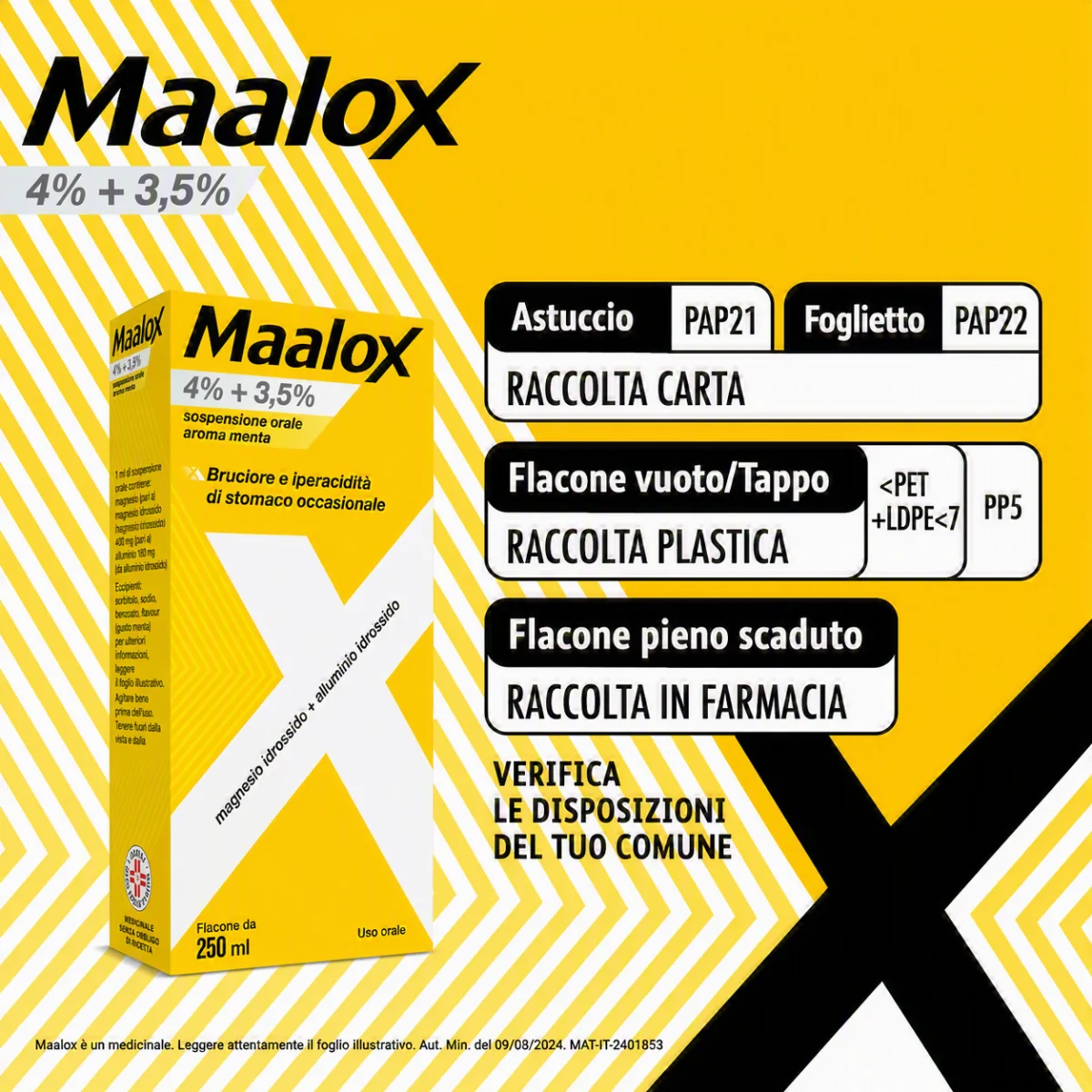 Maalox Sospensione Orale Aroma Menta 250 ml Antiacido