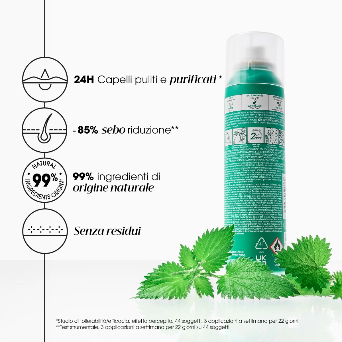 Klorane Shampoo Secco Ortica Scuro 150 ml Per capelli scuri