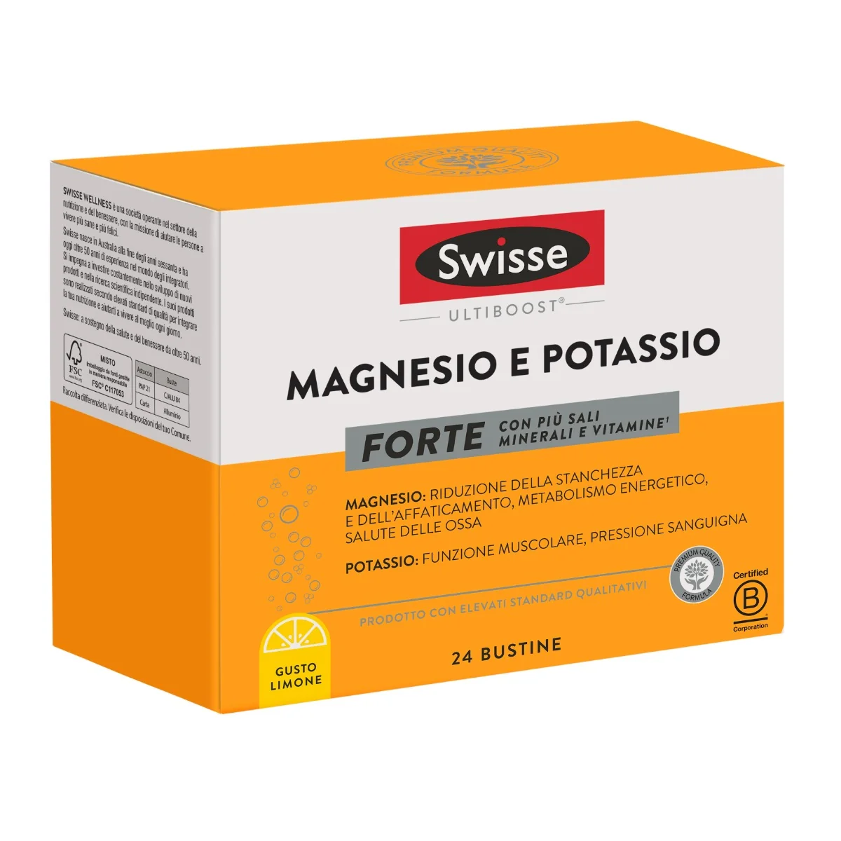 Swisse Magnesio e Potassio Forte 24 Bustine Integratore Sali Minerali