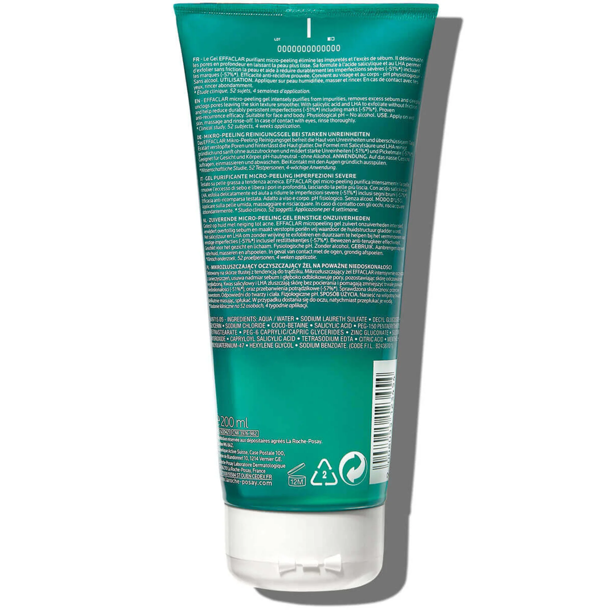 La Roche Posay Effaclar Gel Micro-Peeling 200 Ml Esfoliante delicato