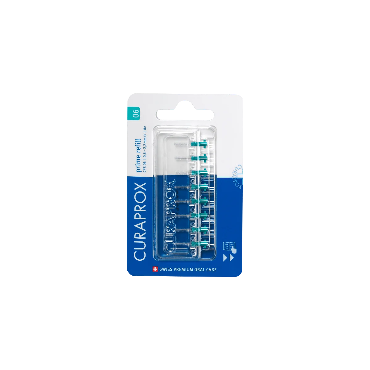 Curaprox Cps 06 Prime Refill Turquoise 8 pezzi Scovolino Interdentale
