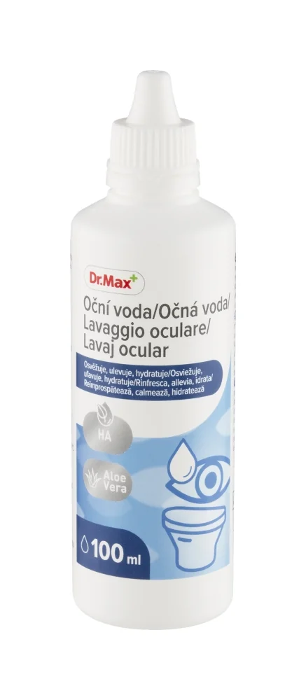 Dr. Max Lavaggio Oculare 100Ml Con Acido Ialuronico, Aloe Vera ed Euphrasia