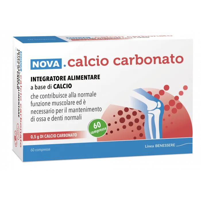Nova Argentia Integratore Calcio Carbonato 60 Compresse 0,5g