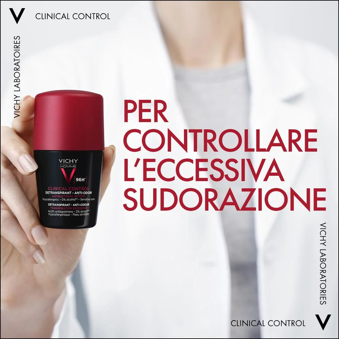 Vichy Homme Clinical Control Deodorante Roll-On 96h 50 Ml Protezione Duratura