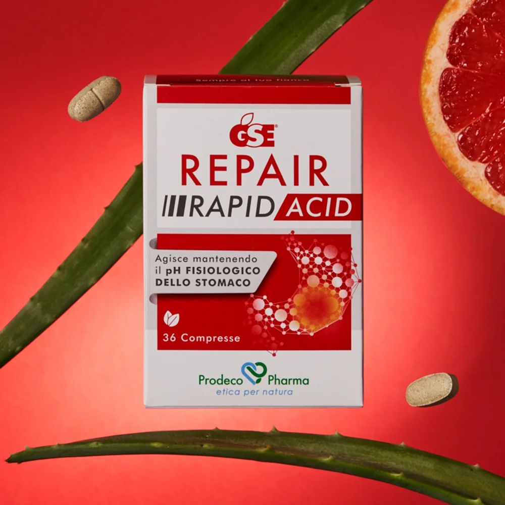 GSE Repair Rapid Acid Contro Iperacidità e Bruciore di Stomaco 36 Compresse Senza Glutine