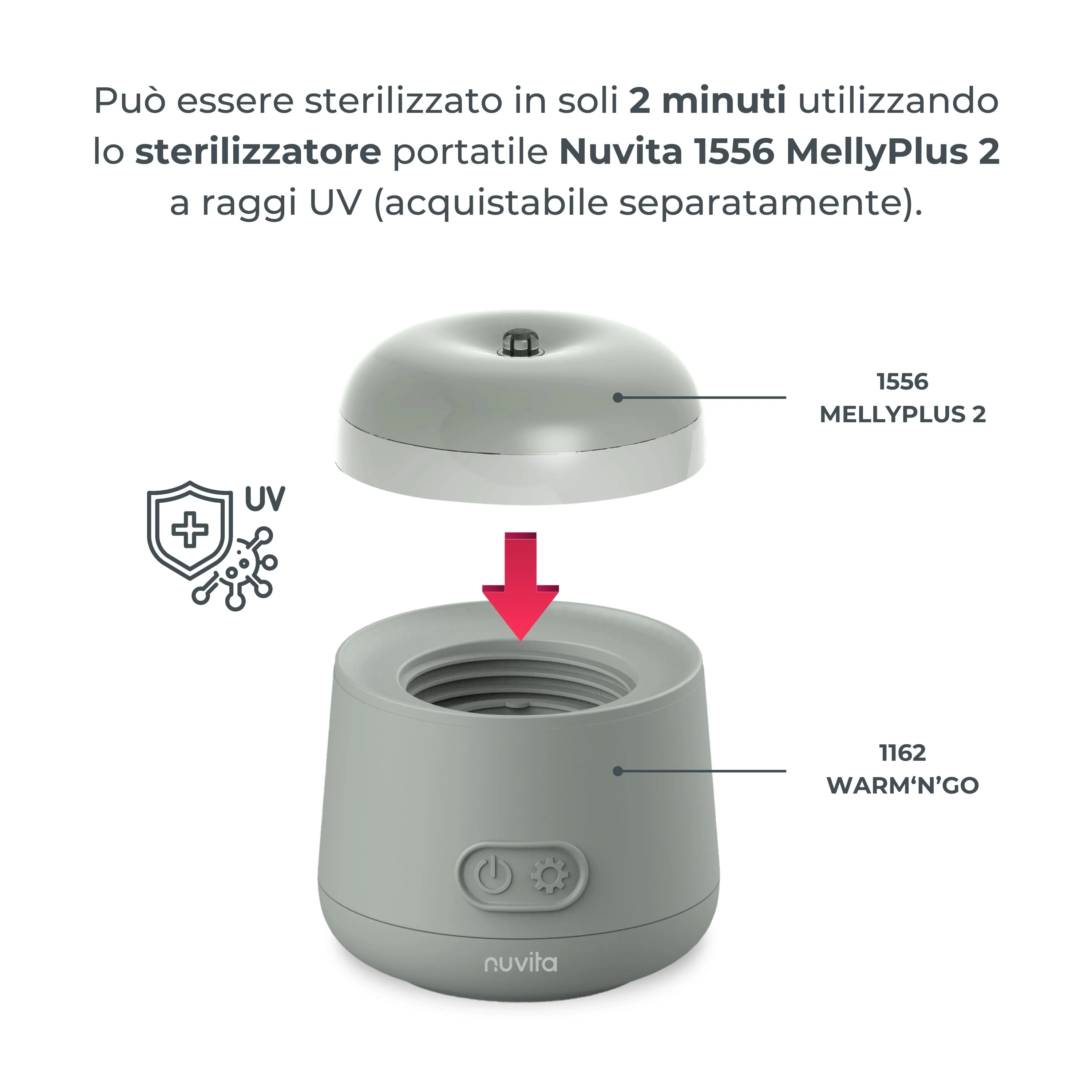 Nuvita Scaldabiberon Portatile Universale Fino a 8 Cicli di Riscaldamento