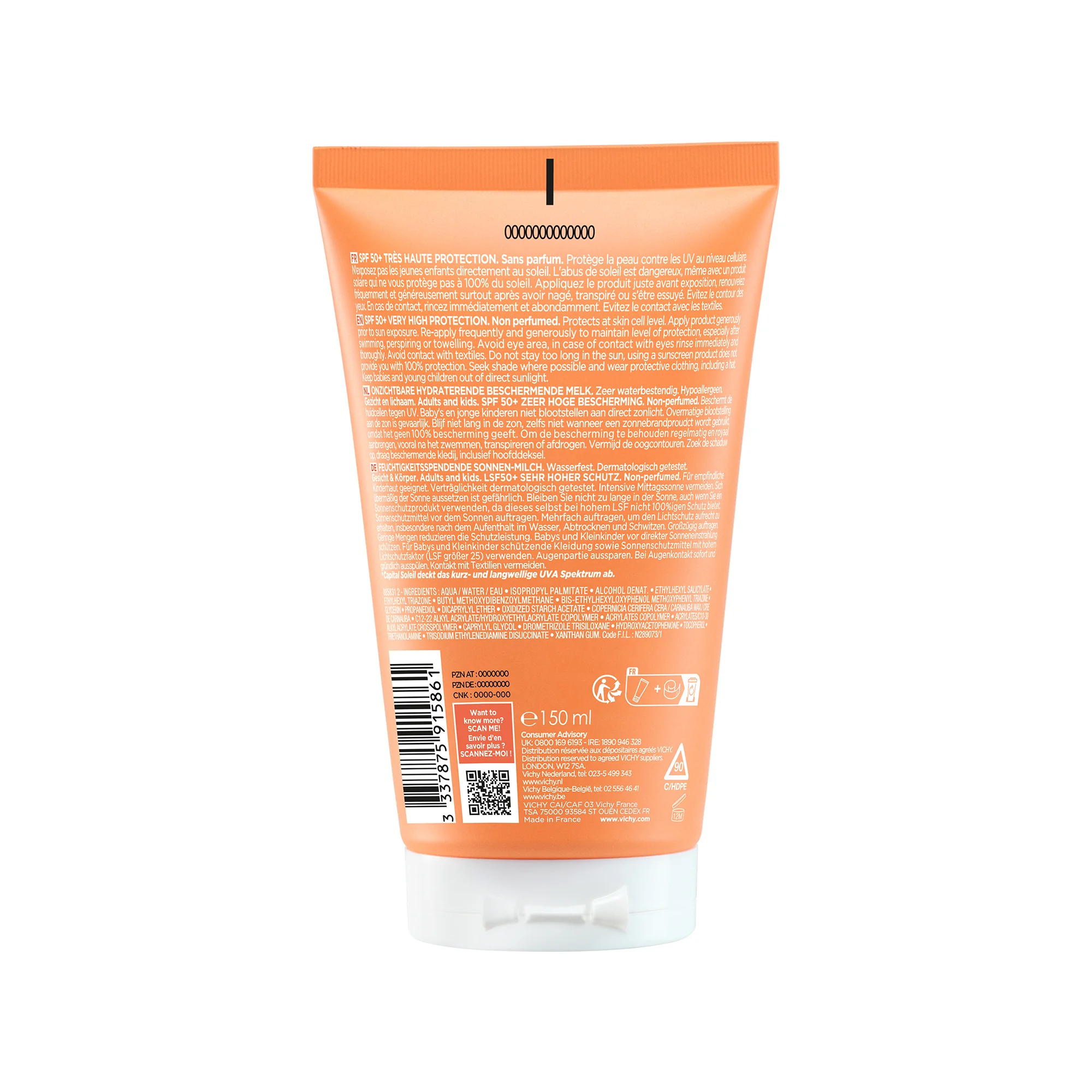 Vichy Capital Soleil Latte idratante Protezione Molto Alta SPF 50+ 150ML Per viso e corpo
