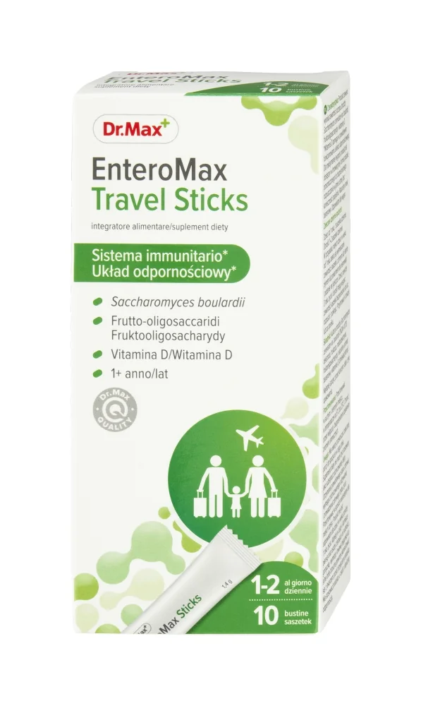 Dr. Max Enteromax Travel Sticks 10 Pezzi Benessere Intestinale in Viaggio