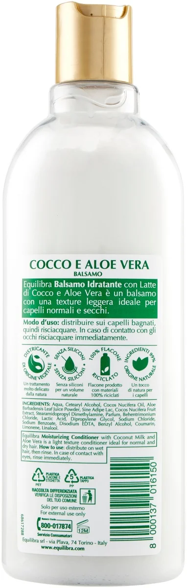Equilibra Balsamo Idrat Cocco 300 Ml Dermatologicamente Testato