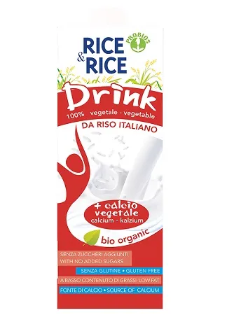 RICE&RICE DRINK BEVANDA DI RISO AL CACAO CON CALCIO VEGETALE SENZA GLUTINE 1 L