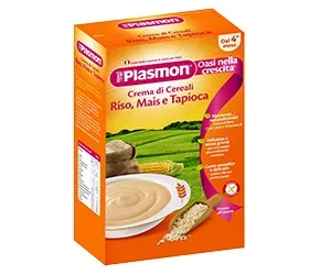 Plasmon Cereali Crema Riso, Mais e Tapioca 230 g Alimento per l'infanzia
