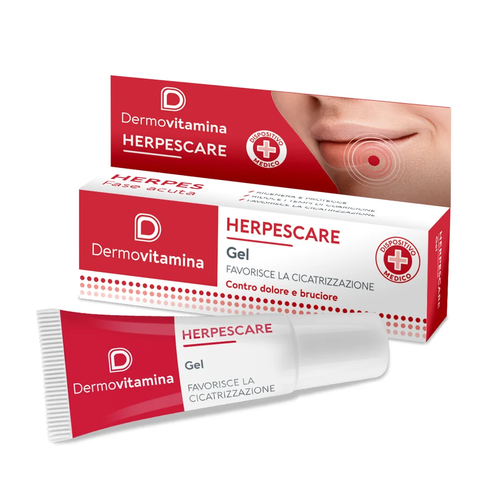 Dermovitamina Herpes Care Gel Cicatrizzante Labbra 8 ml Contro Dolore e Bruciore