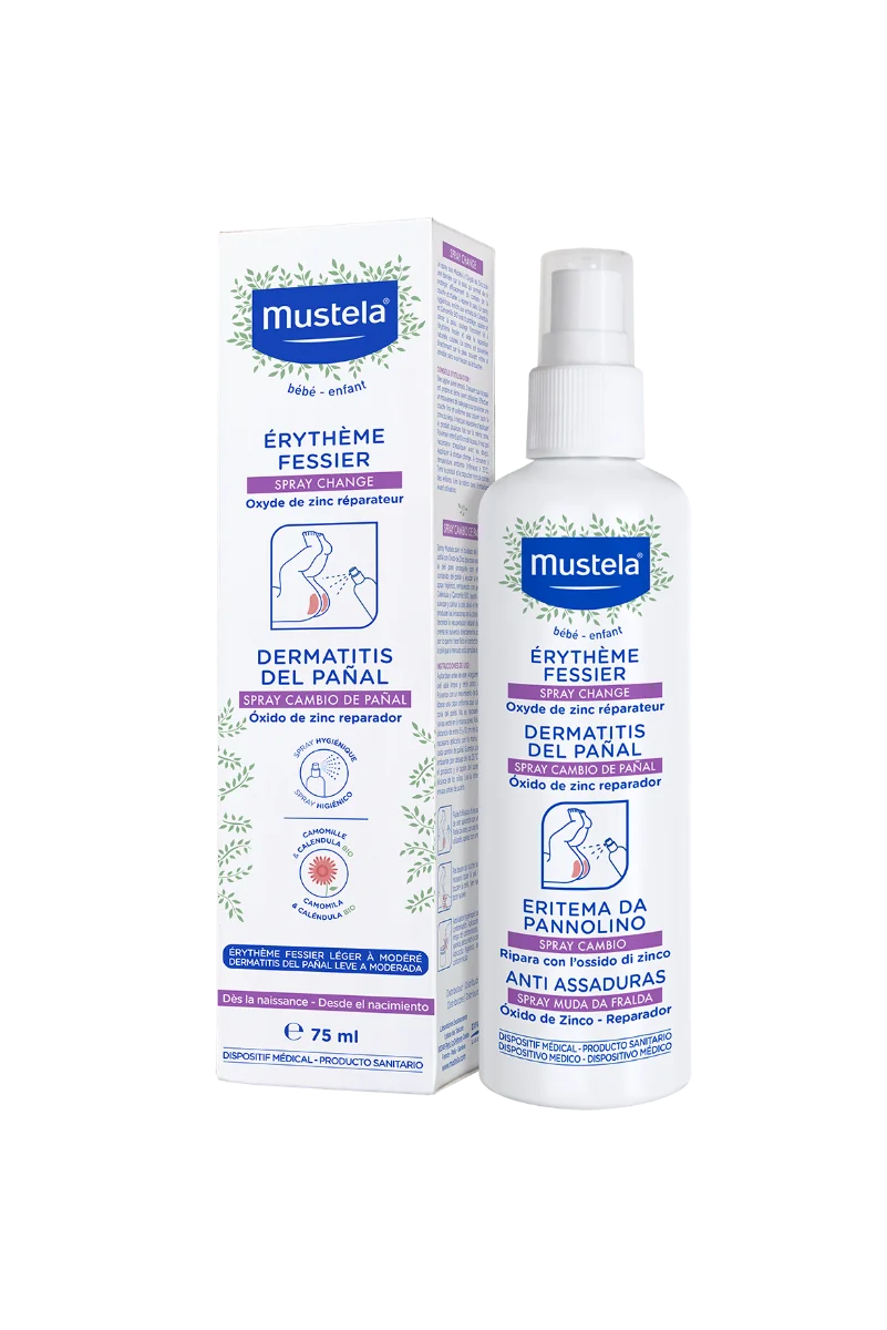 Mustela Spray Cambio 75 ml Contro l'Eritema da Pannolino