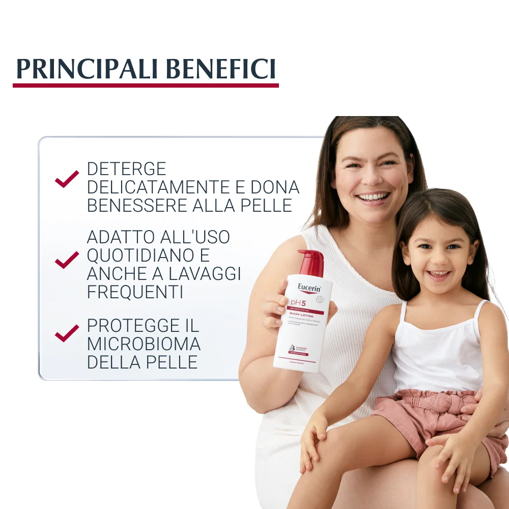Eucerin Ph5 Detergente Fluido 400 ml Preserva la Resilienza della Pelle