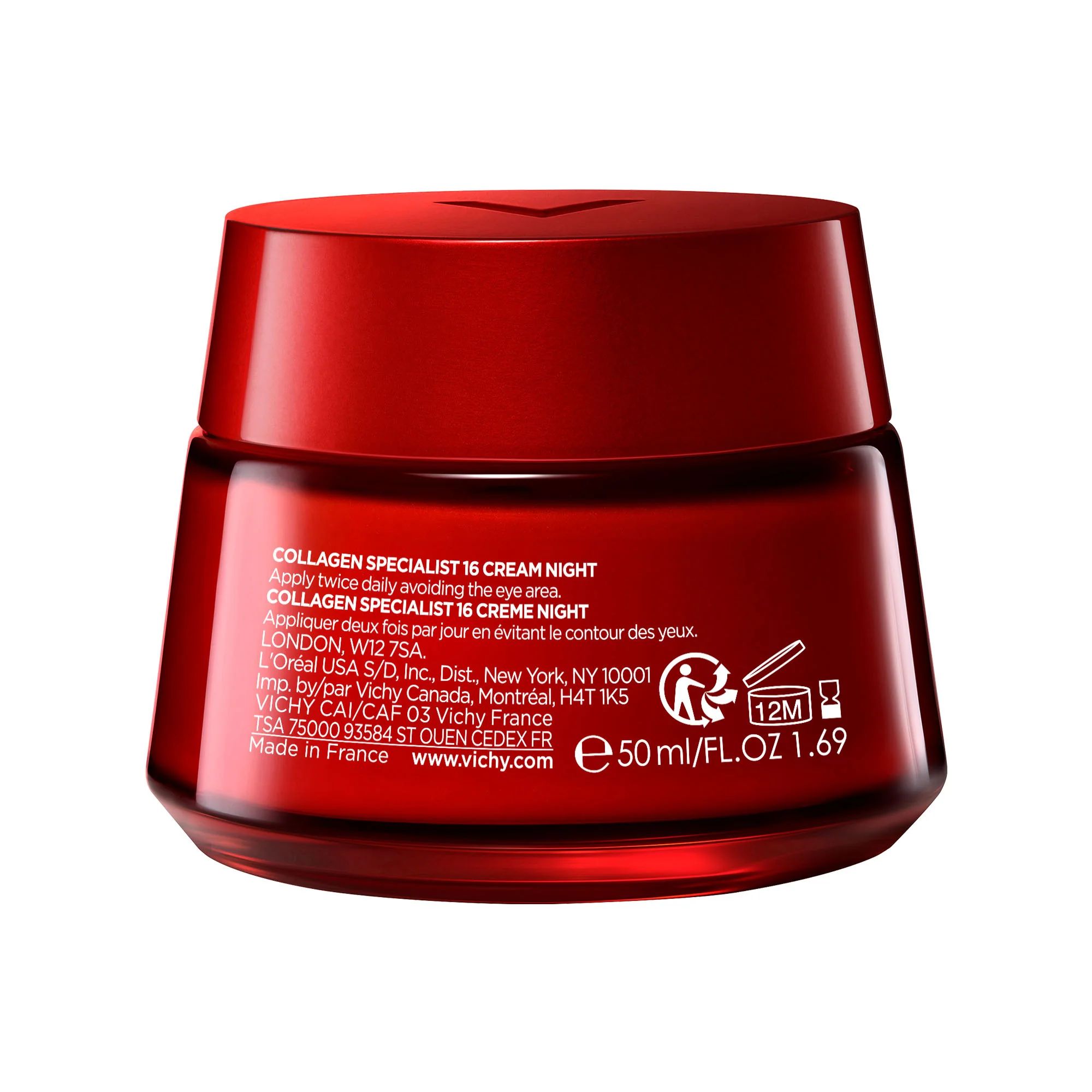 Vichy Liftactiv Collagen Specialist Crema Notte 50 Ml Anti-età con Peptidi Pro-Collagene