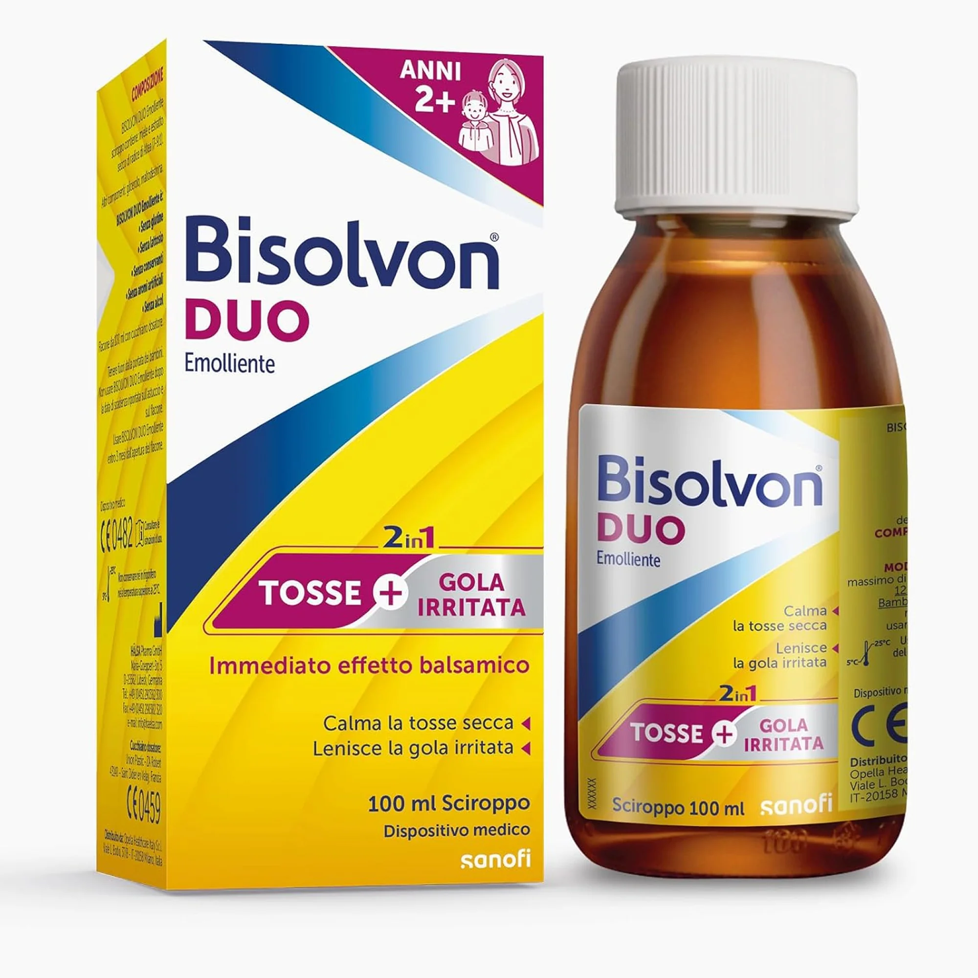 Bisolvon Duo Emolliente Sciroppo 100 ml Contro Tosse e Gola Irritata