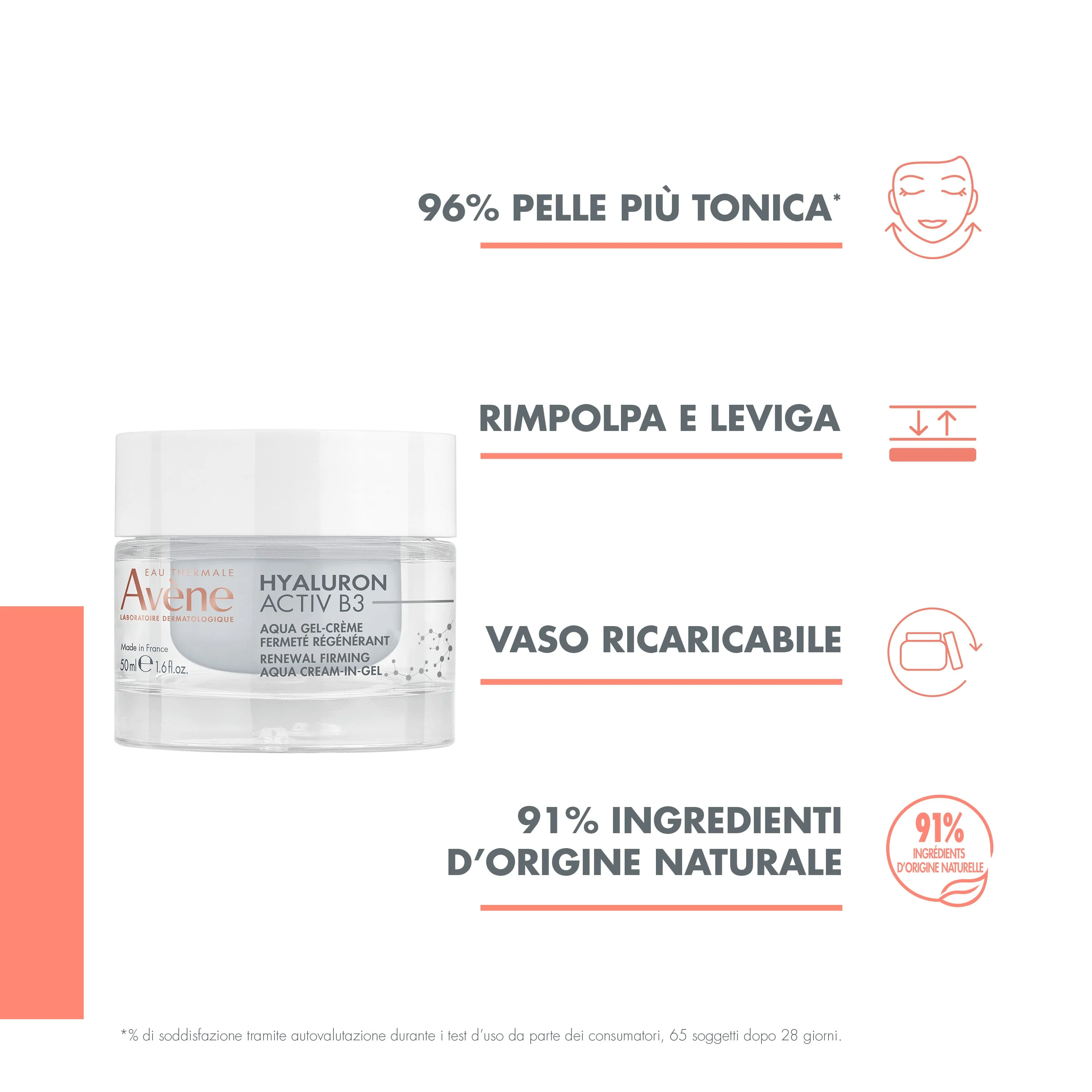 Eau Thermale Avène Hyaluron Activ B3 Aqua Gel-Crema rigenerazione cellulare anti-età 50 ml Rigenerazione Cellulare