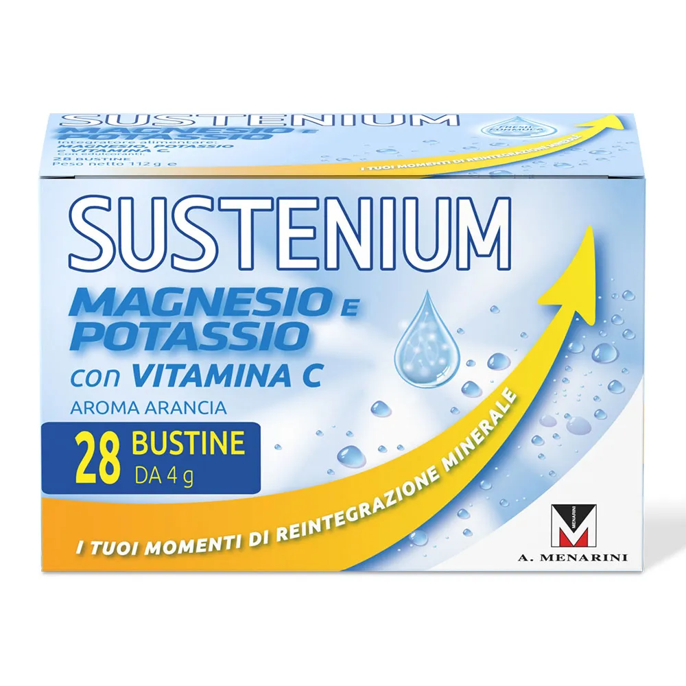 Sustenium Magnesio e Potassio 28 Bustine Contro Stanchezza e Affaticamento